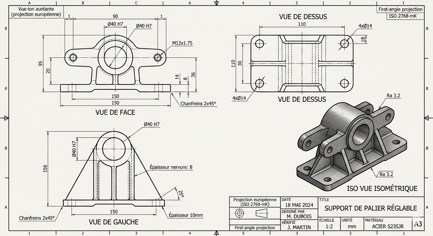 Exemple de plan technique généré par Step2PDF